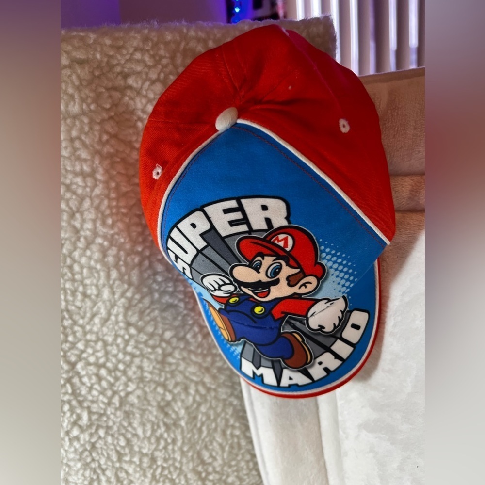 Super Mario Cap 3 Assorted Caps Super Mario, PJ Mask, Minnie Mouse, hats Red ,